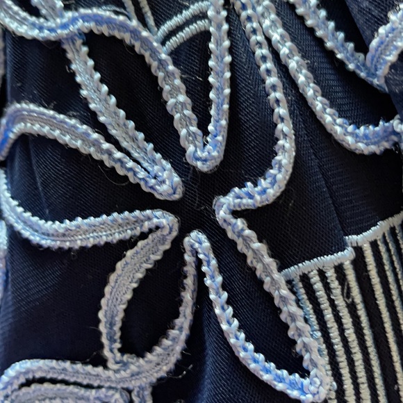 BELLE BADGLEY MISCHKA Women's Blue Sheath Dress with Baby blue Applique Size 8 - Picture 8 of 15